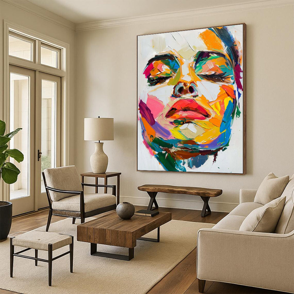 Colorful Abstract Portrait Painting with Vivid Hues ADGE090