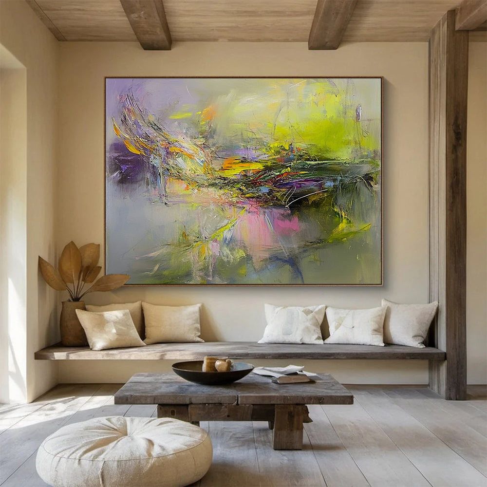 Vibrant Color Fusion Abstract Painting with Bold Strokes DYP463