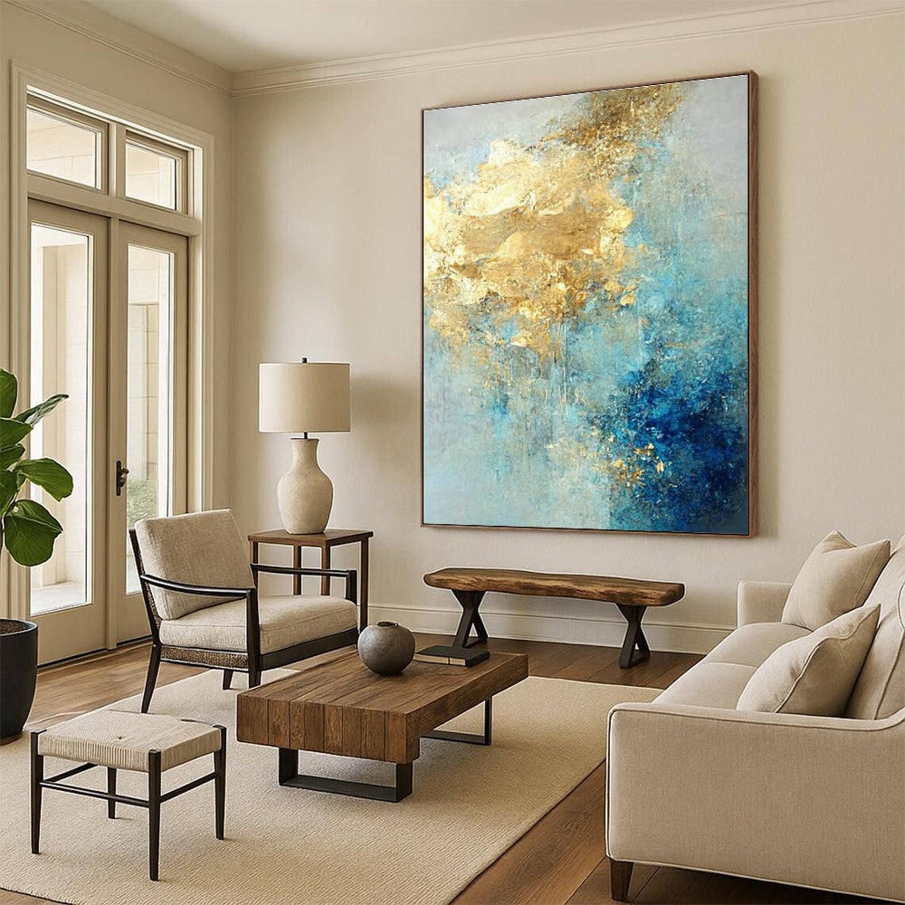 Extra-large Custom Handmade Abstract Painting for Entryway Coat Check Wall and Hallway Display Shelf Wall DLZ1922