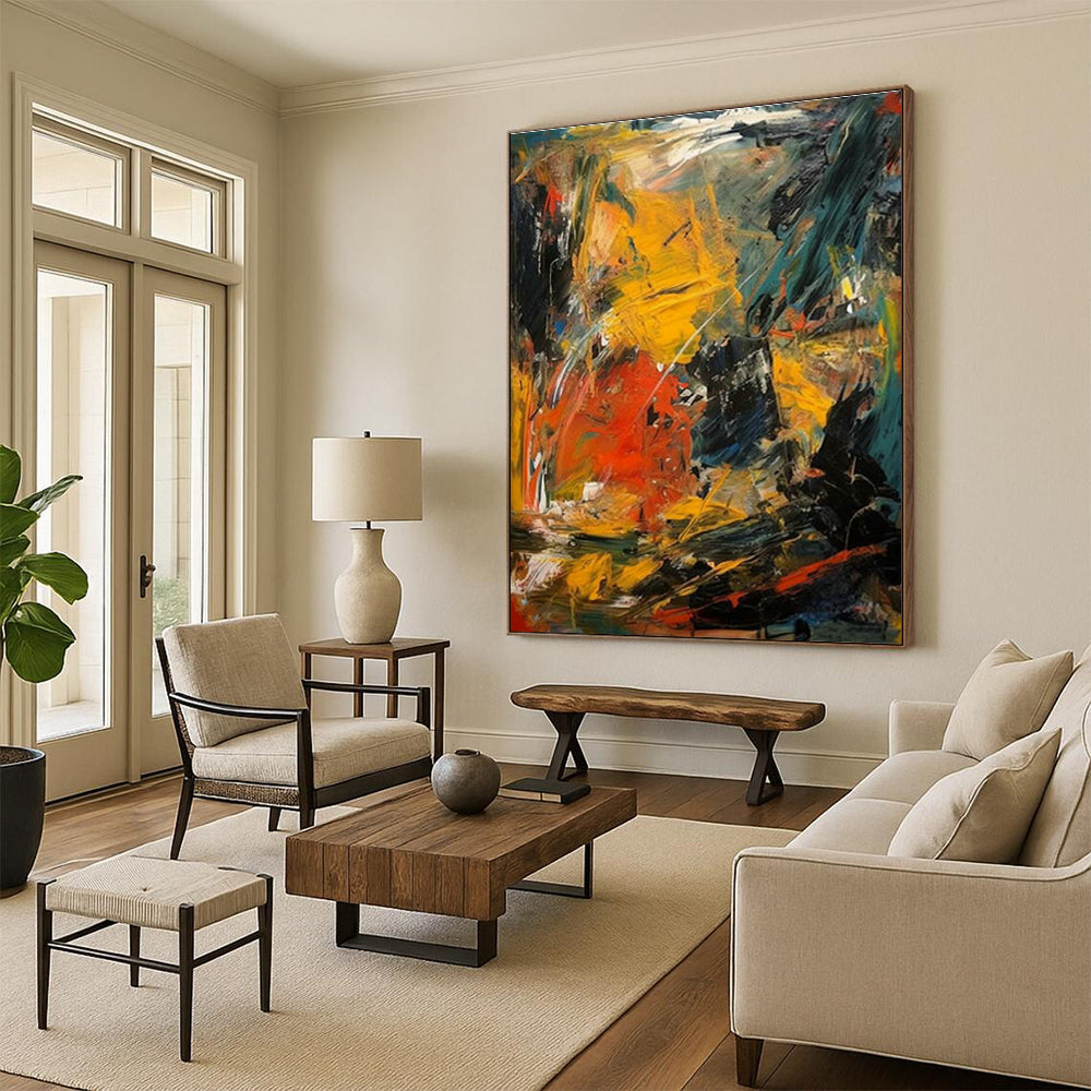 Customization of Large - sized Hand - Painted Abstract Paintings for Cottages, Bring Artistic Enjoyment DLZ0370