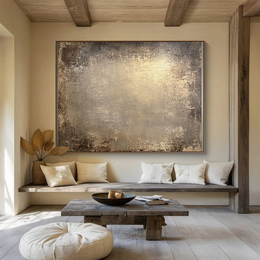 Brown and Beige Textured Abstract Painting DYP124