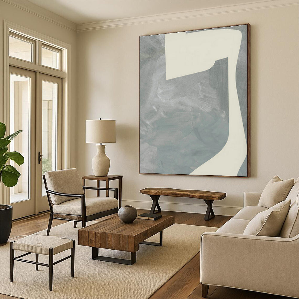Oversized Abstract Hand - Painted Murals for Office Break Room Lounge Chairs & Dining Room Buffet Cabinets DLZ0711