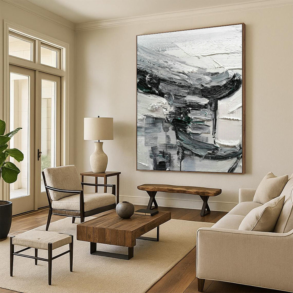 Large Handcrafted Abstract Painting for Dining Room & Entryway DLZ1304