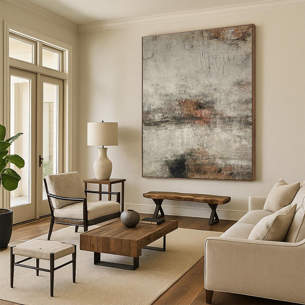 Extra-large Custom Handmade Abstract Painting for Entryway Foyer and Hallway Staircase Landing DLZ1864