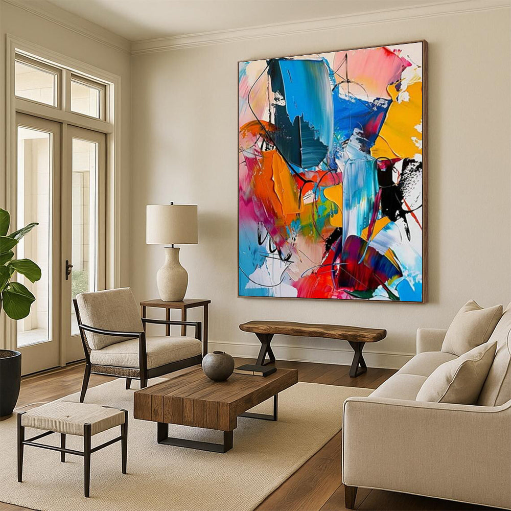 Customization of Large - sized Hand - Painted Abstract Paintings for Cottages, Create a Cozy Atmosphere DLZ0356