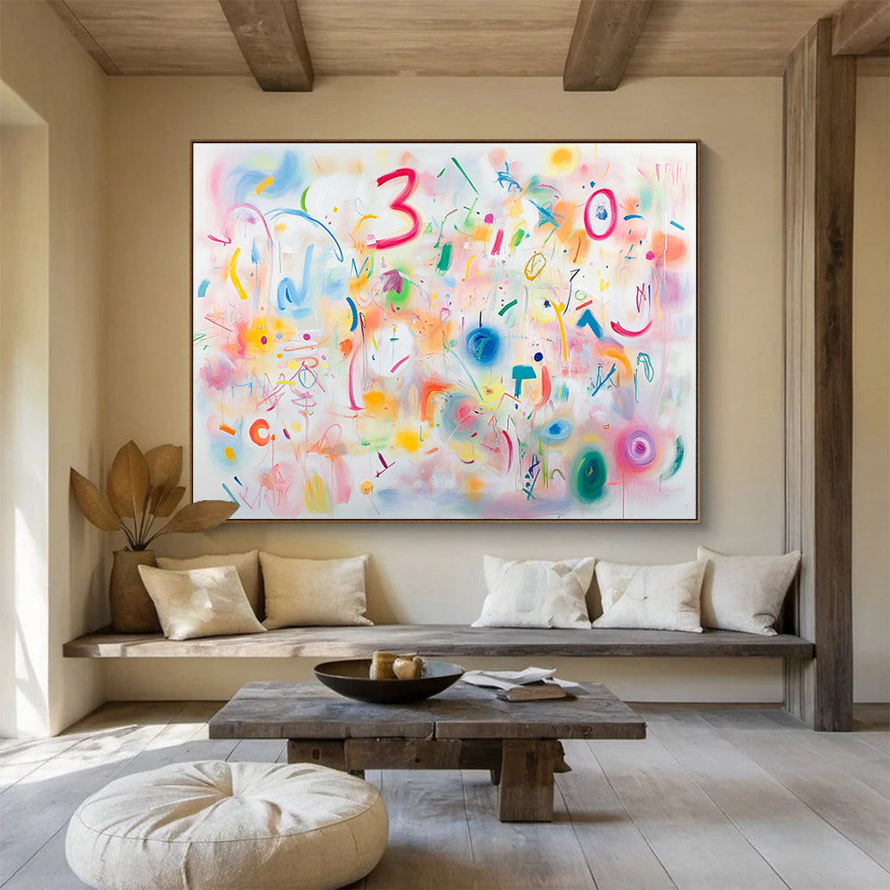 Colorful Playful - Symbol and Shape Abstract Painting DYP067