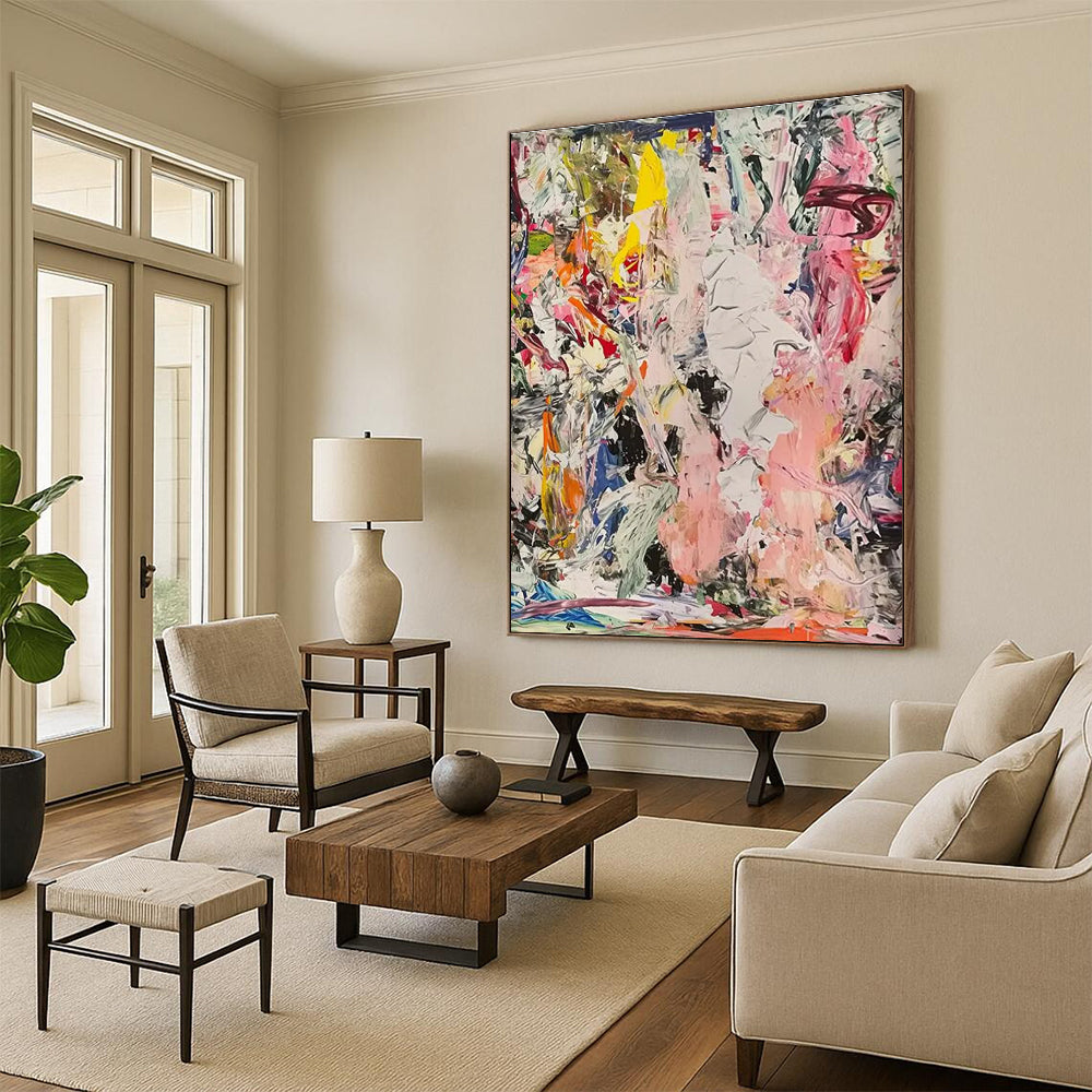 Chaotic Color Blend Abstract Painting with Vivid Strokes ADGE097