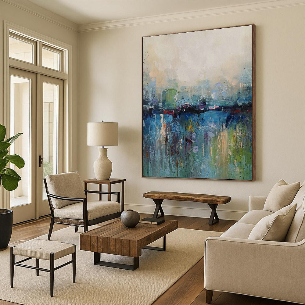 Big Hand Painted Abstract Art for Entryway & Office DLZ2024