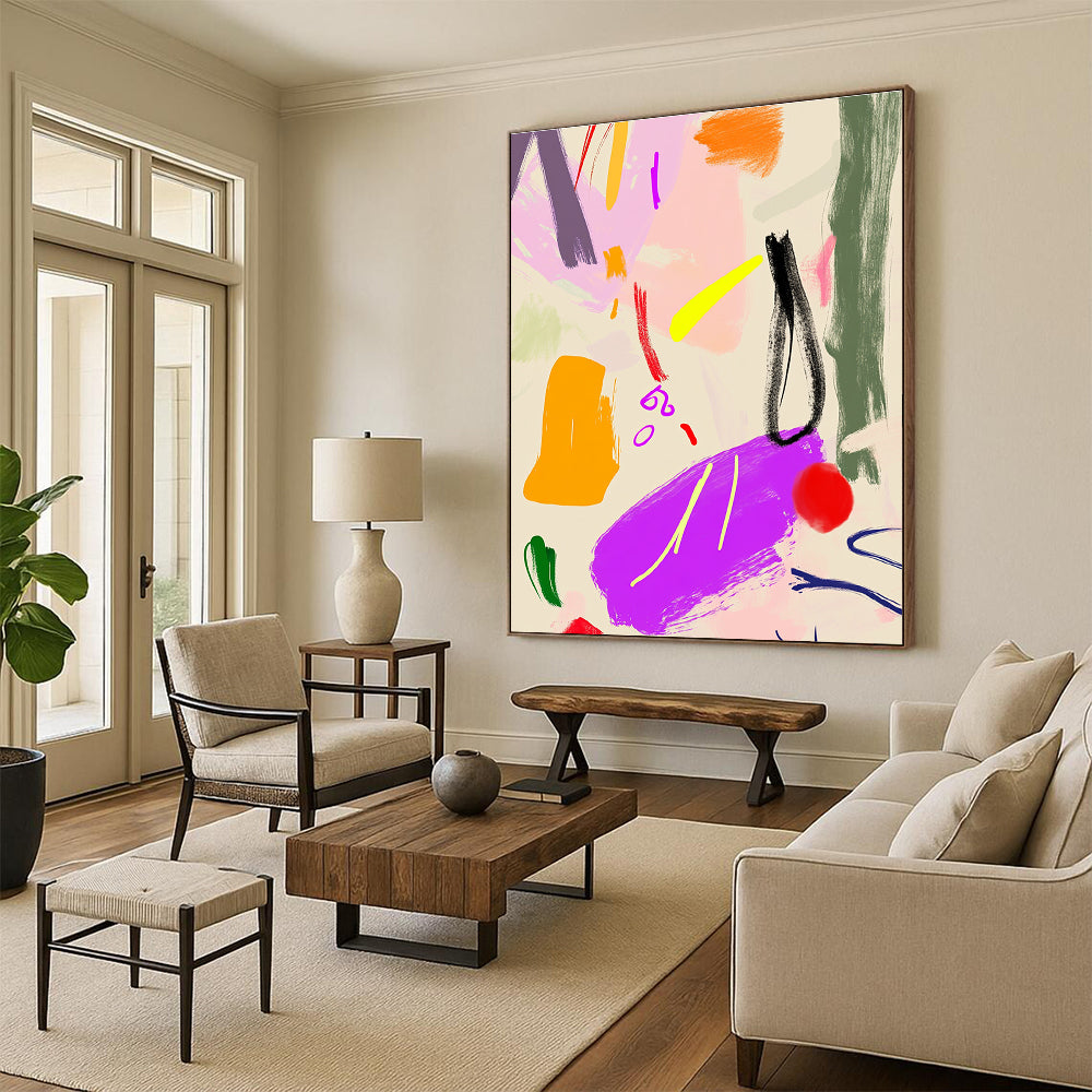 Vibrant Color Splash Abstract with Pink, Orange, Yellow, and More GER329