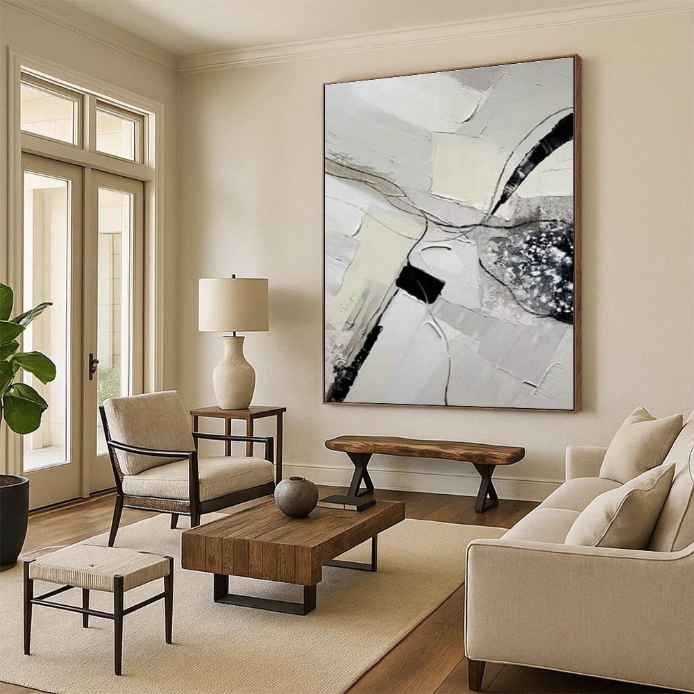 Hand-Crafted Oversized Abstract Painting for Bedroom & Cottage Living Room DLZ1179