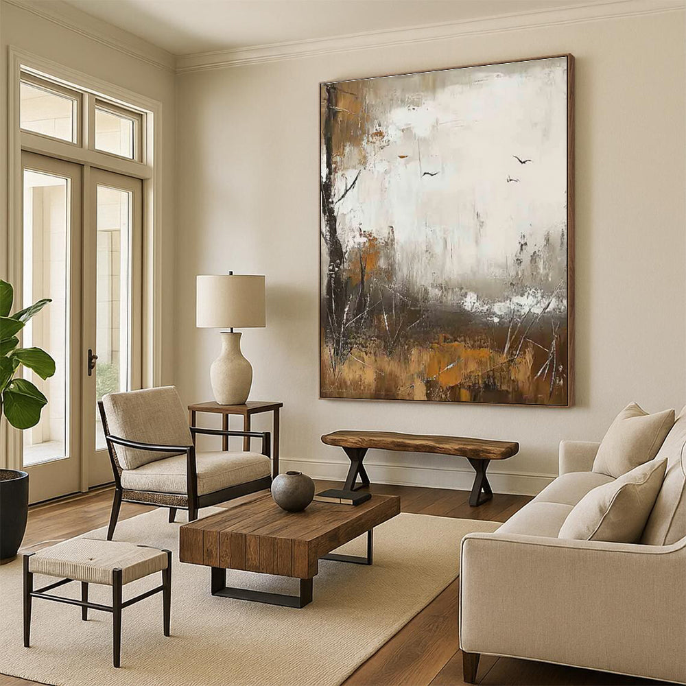 Autumn Landscape Abstract Painting with Warm Hues ADGE484