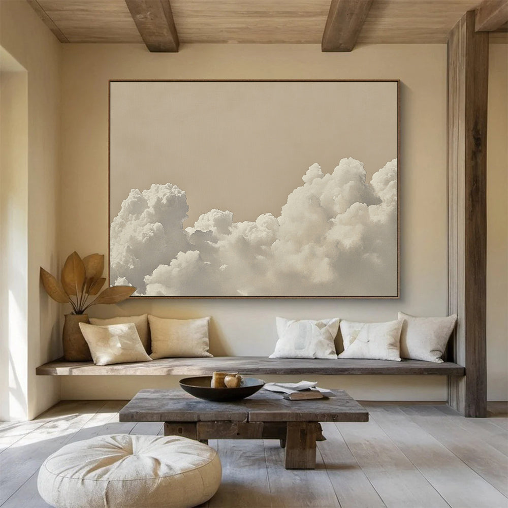 Beige Cloud - Serene Sky Abstract Painting DYP046
