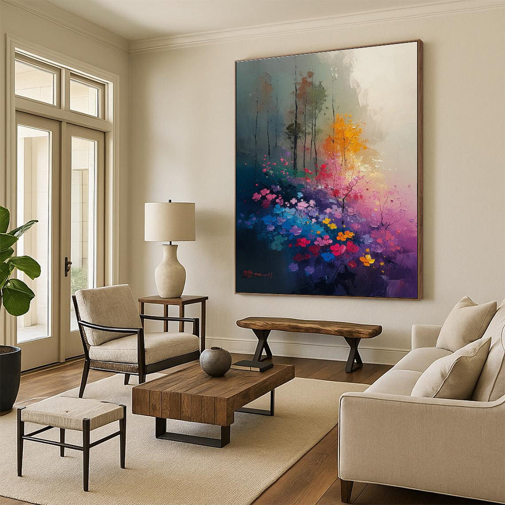 Gargantuan Custom - Sized Handmade Abstract Canvas for Dining Room & Entryway DLZ2233