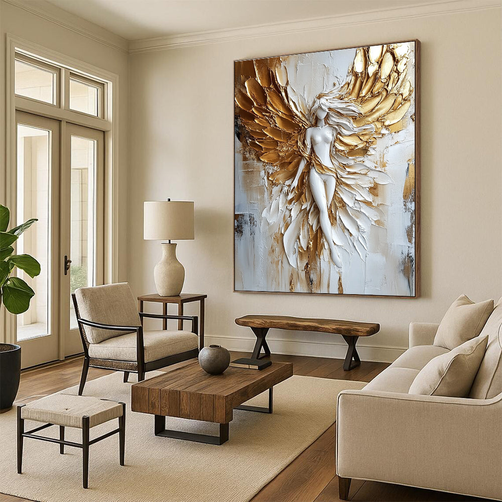 Abstract painting featuring white alliums with light purple accents on a soft greens and blues background, evoking a dreamy spring atmosphere.STSC1472