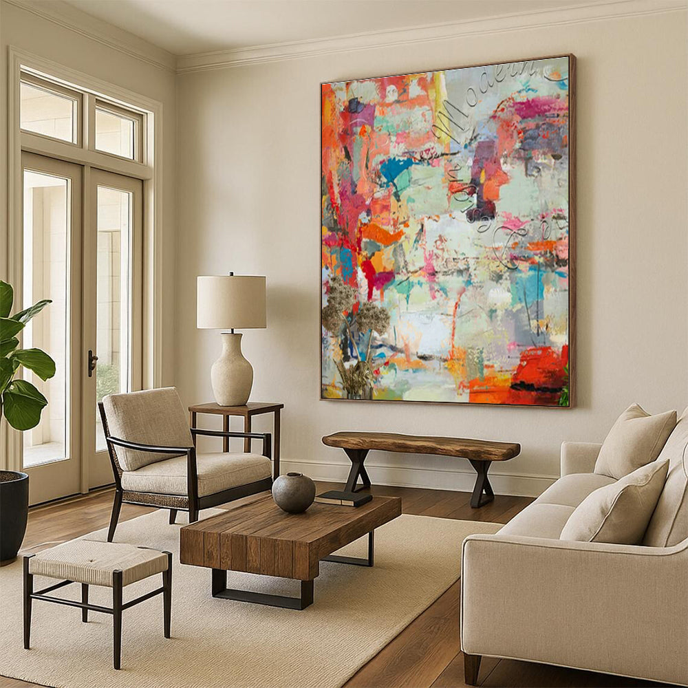 Large Hand-Painted Abstract Art for Office and Dining Room DLZ1827
