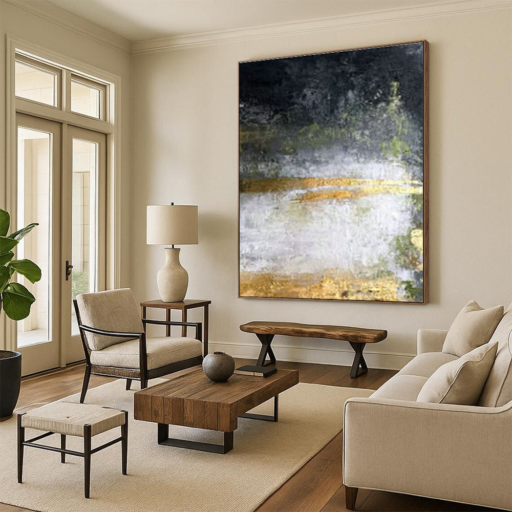 Extra-large Custom Handmade Abstract Painting for Bedroom Walk-out Balcony Wall and Dining Room Dessert Station Wall DLZ1905