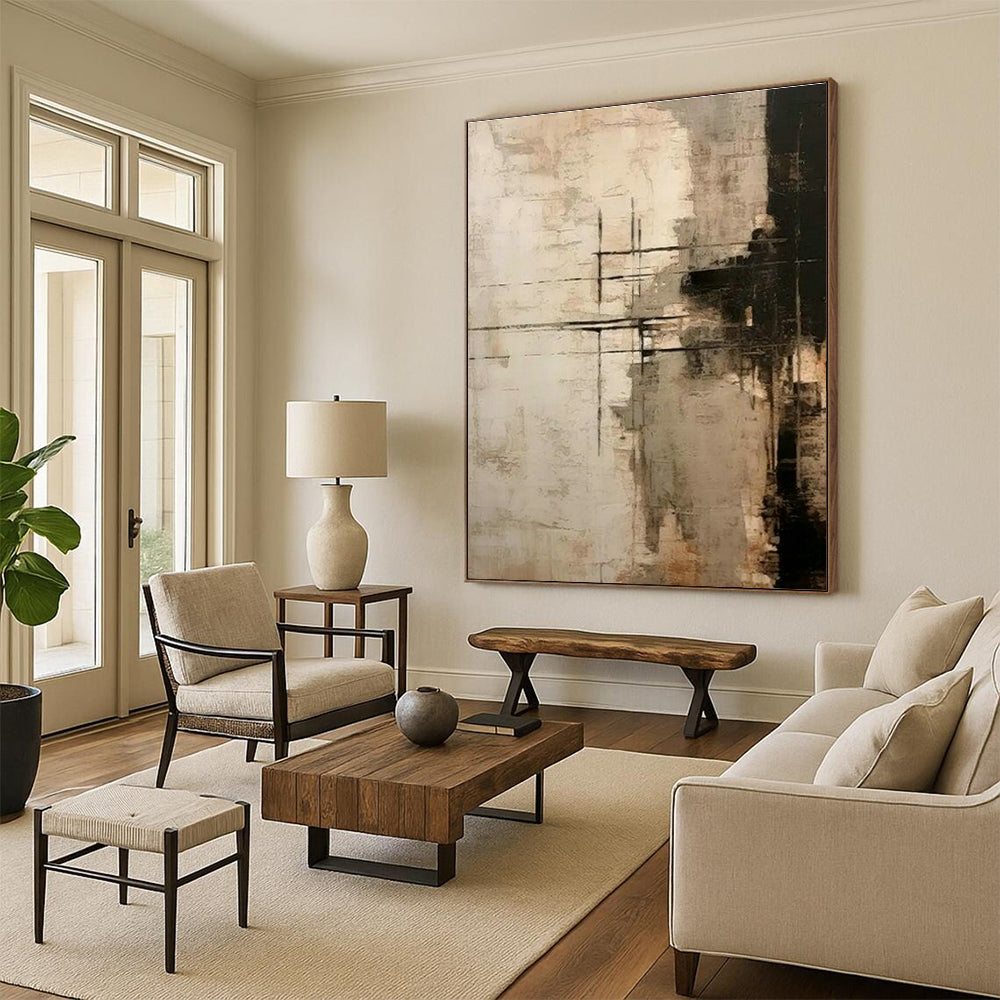 Giant - Format Custom Abstract Paintings for Dining Room Sophistication DLZ0419