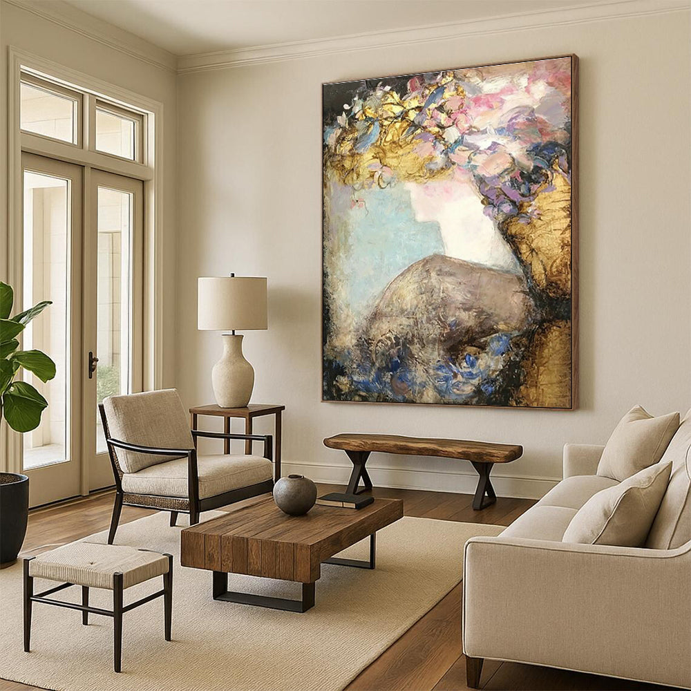 Custom Abstract Murals for Cottage Bedroom and Living Room DLZ0636