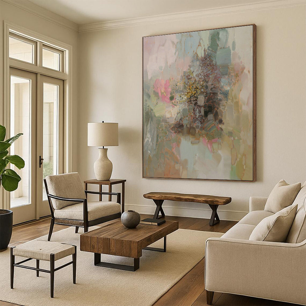 Enormous Custom-Created Handmade Abstract Canvas for Entryway & Office DLZ2076