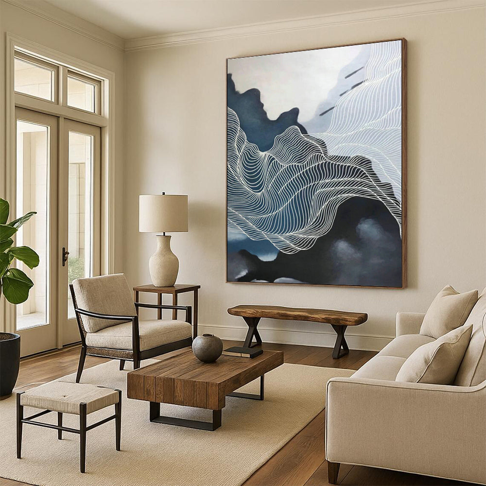 Custom - Designed Hand - Painted Abstract Art for Dining Room & Cottage Hallway DLZ0548