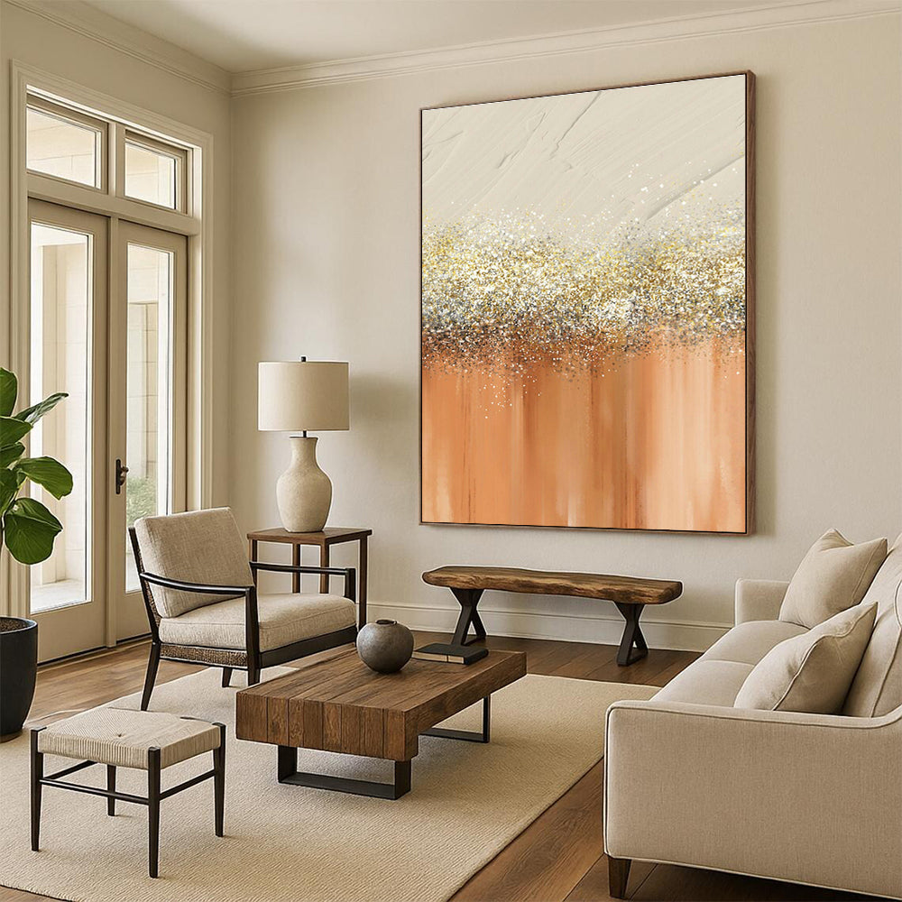 Grand - Scale Custom Abstract Paintings for Living Room Fireplace Surrounds & Office Reception Areas DLZ0665