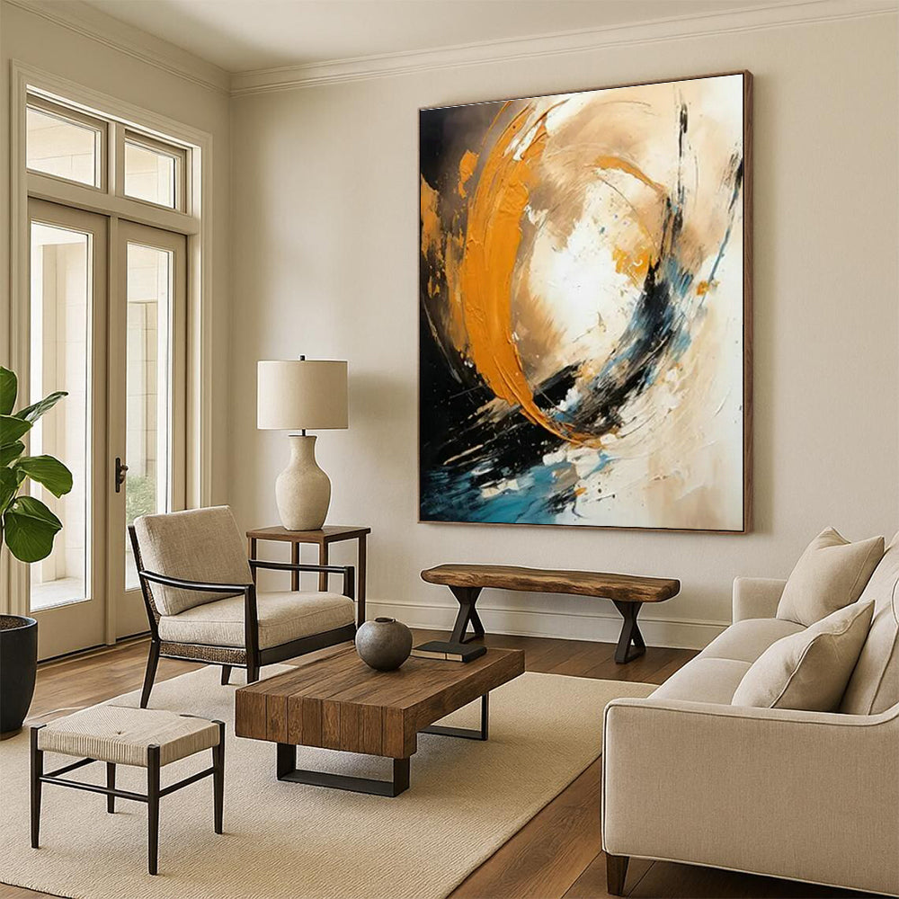 Large Custom Handmade Abstract Canvas for Cottage Bedroom Window Alcove and Living Room Outdoor - Inspired Wall DLZ1712