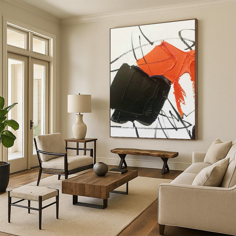 Customizable Handmade Abstract Canvas for Cottage Bedroom & Hallway DLZ1668