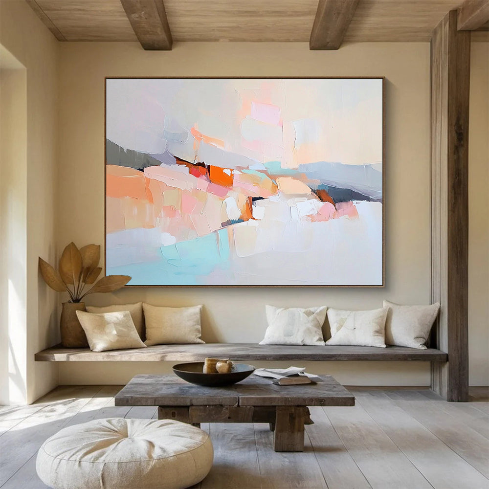 Soft Color Block Abstract Painting with Pastel Hues DYP511