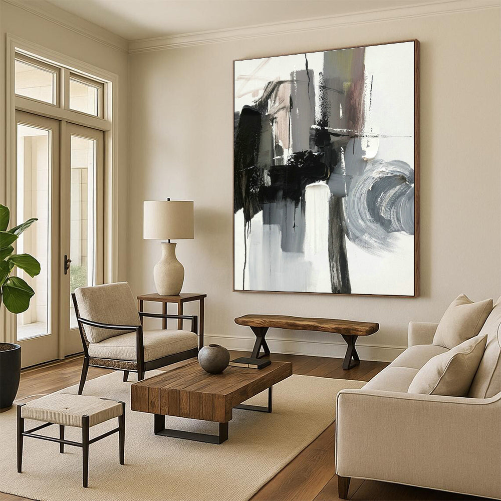 Large Handcrafted Abstract Art for Dining Room & Entryway DLZ1278