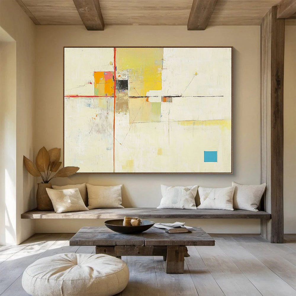 Minimalist Color Block Abstract Painting with Subtle Hues DYP490