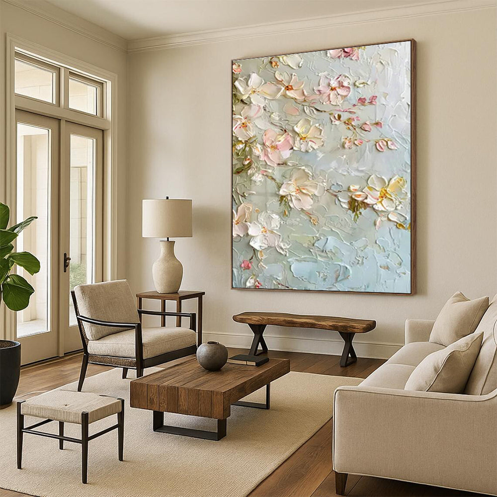 Hand - Painted Abstract Canvas Panels for Cottage Bedroom & Entryway DLZ1399