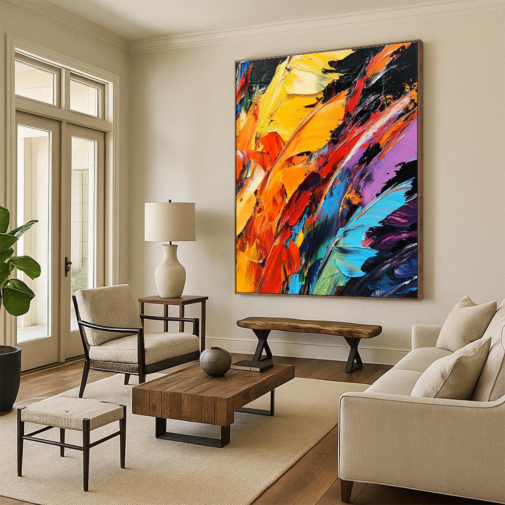 Colorful Textured Abstract Painting with Rich Layers GER599