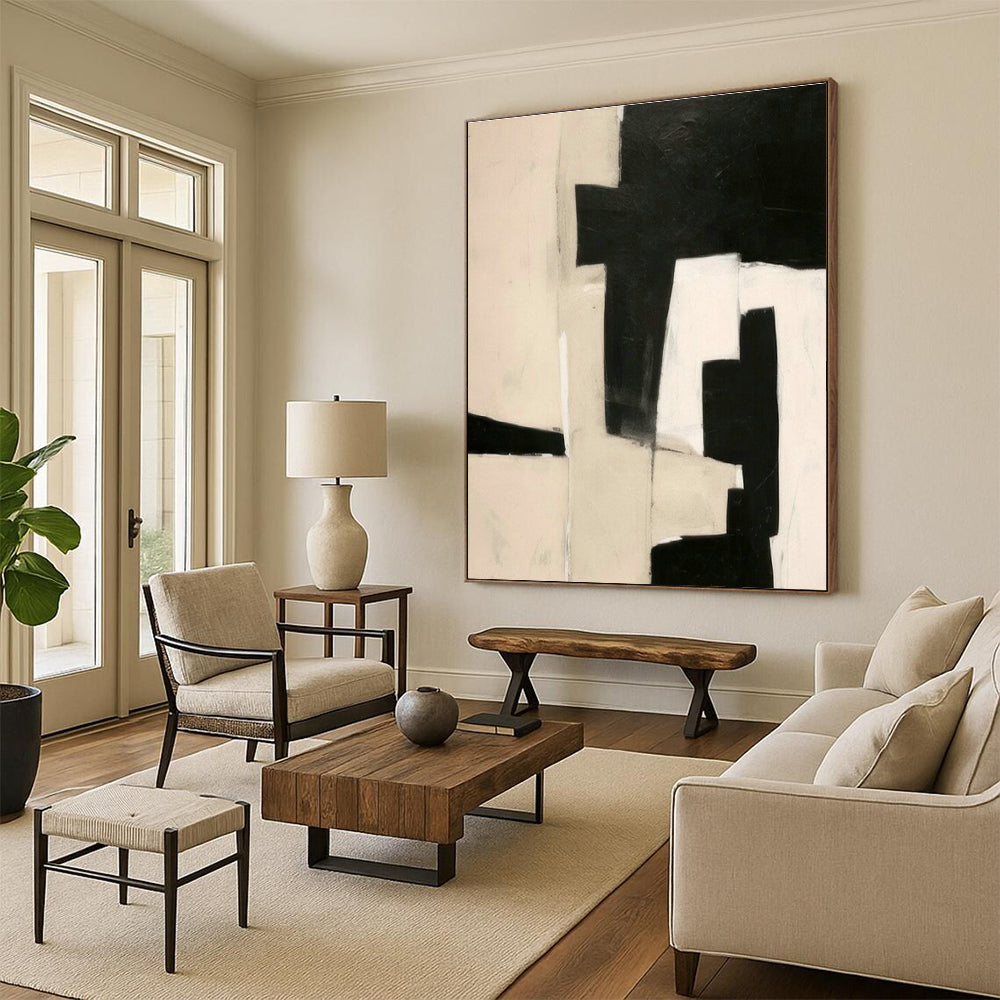 Oversized Custom Hand-Painted Abstract Art for Cottage Hallway Umbrella Stand Interior Wall and Office Printer Station Wall DLZ1935