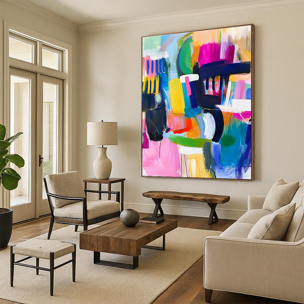 Vivid Color Abstract Painting with Expressive Brushstrokes GER577
