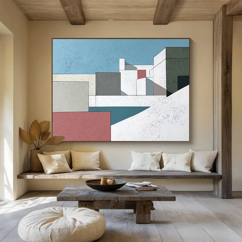 Colorful Geometric Architectural Abstract Painting DYP080