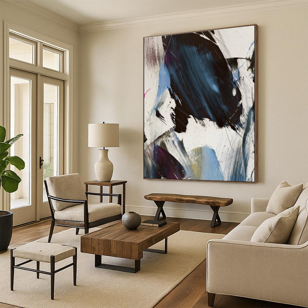 Bold Colorful Abstract with Dynamic Brushstrokes Painting ADGE186