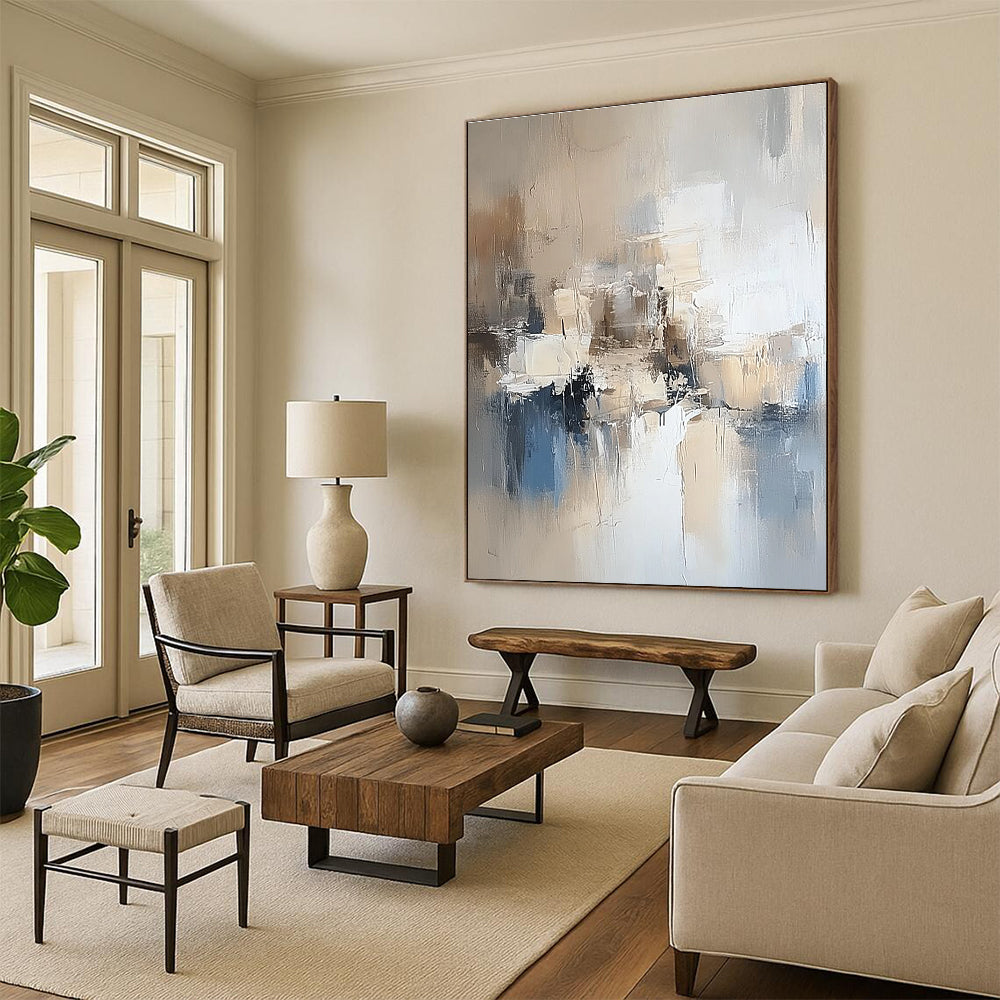 Neutral Tones Abstract Painting with Subtle Shifts GER801