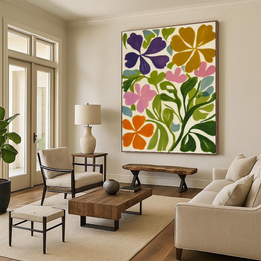 Custom Hand-Painted Abstract Canvas for Bedroom Bedside Table Wall & Living Room Sideboard Back Wall DLZ1764