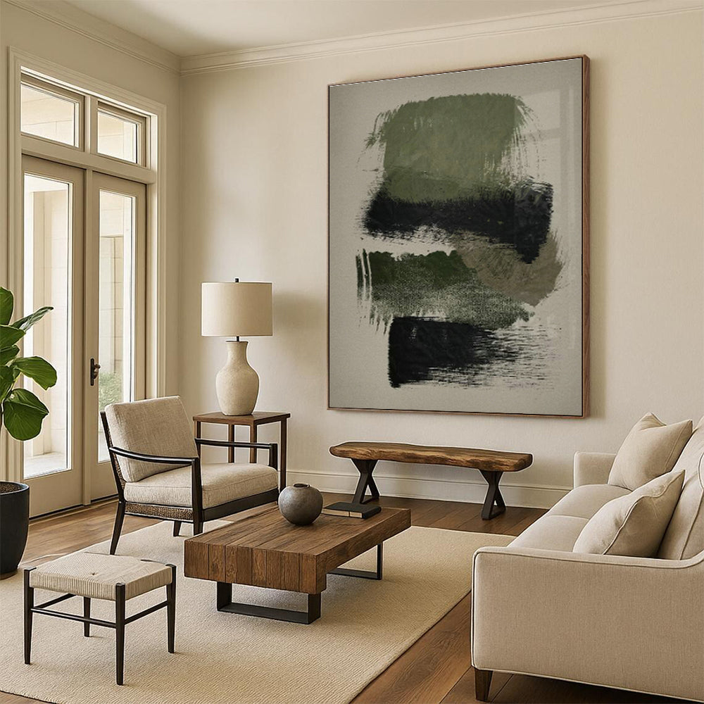 Exclusive Hand-Painted Abstract Mural for Living Room & Office DLZ1365