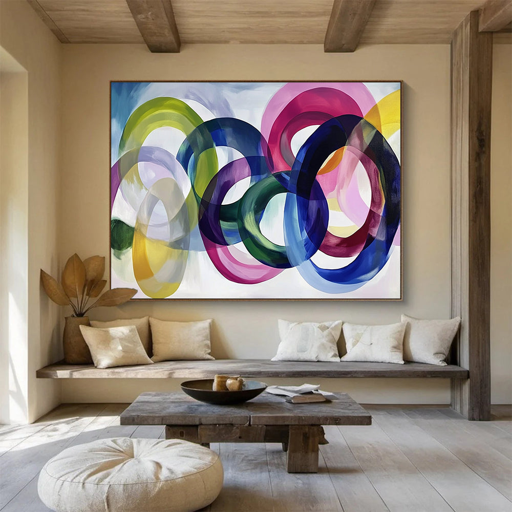 Colorful Ring - Shaped Abstract Painting with Various Hues DYP116