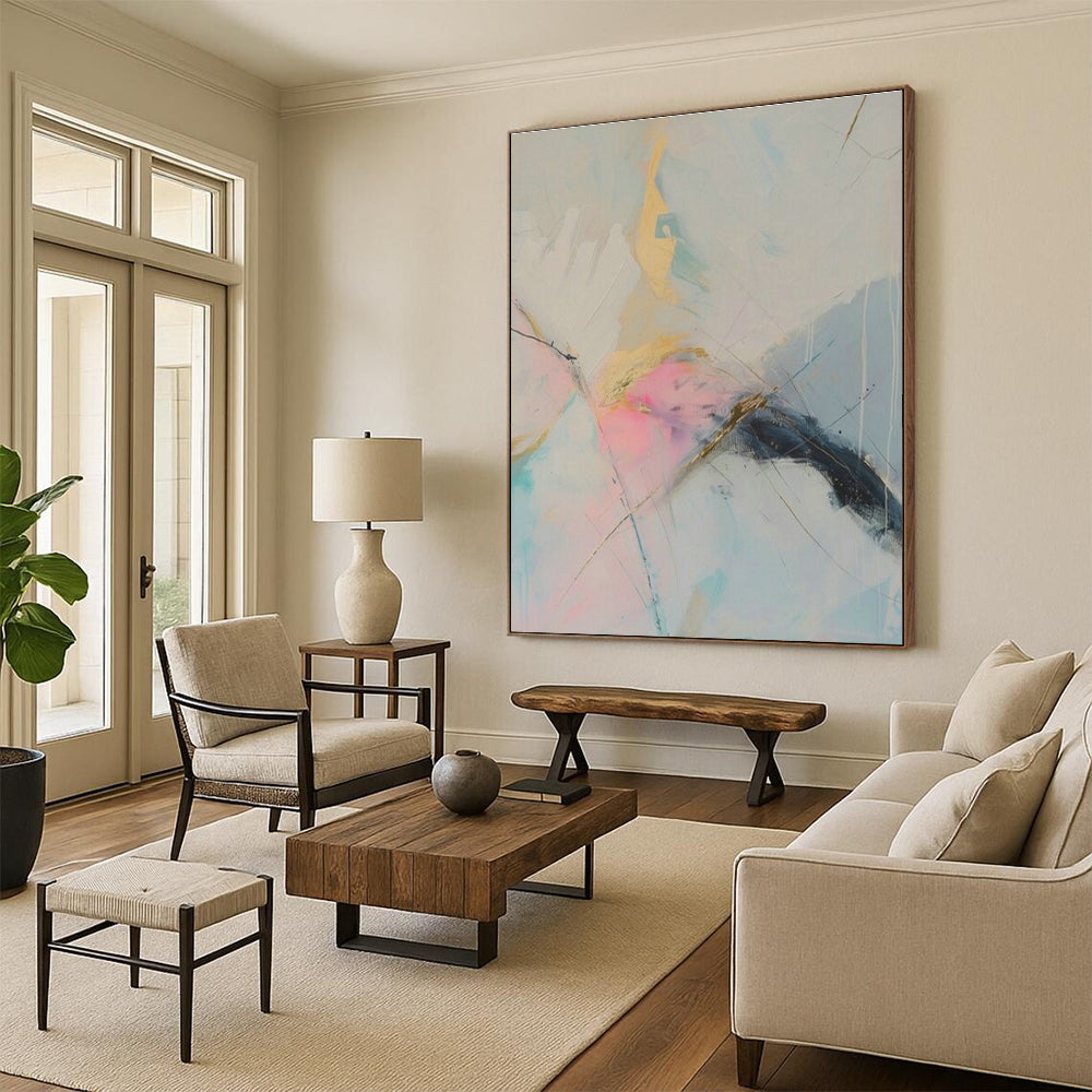 Monumental Personalized Hand Painted Abstract Wall Art for Cottage & Office DLZ2088