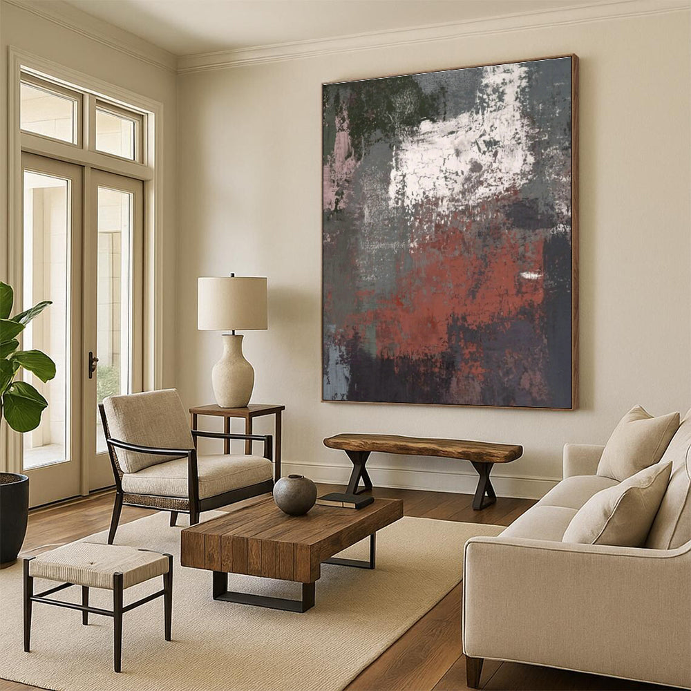 Large Hand - Painted Abstract Canvases for Hallway and Office DLZ0637