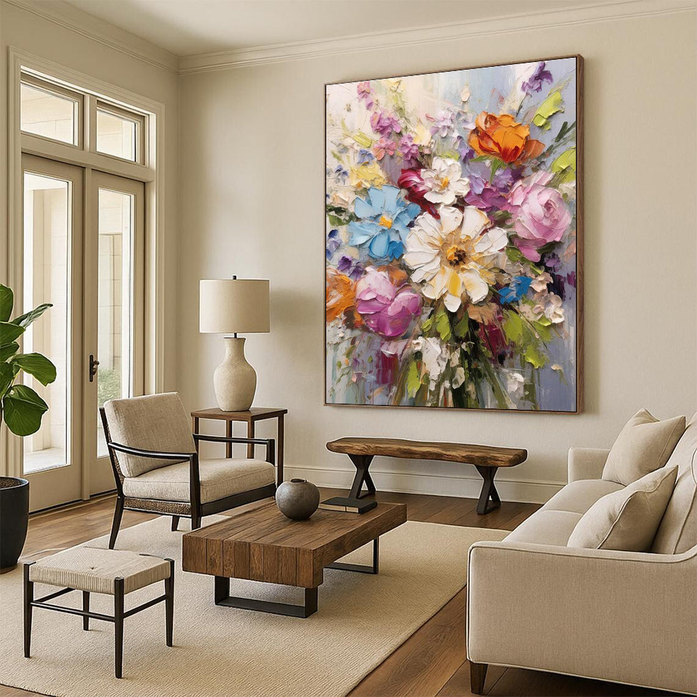 Oversized Handmade Abstract Wall Decor for Cottage Dining Room & Living Room DLZ2293