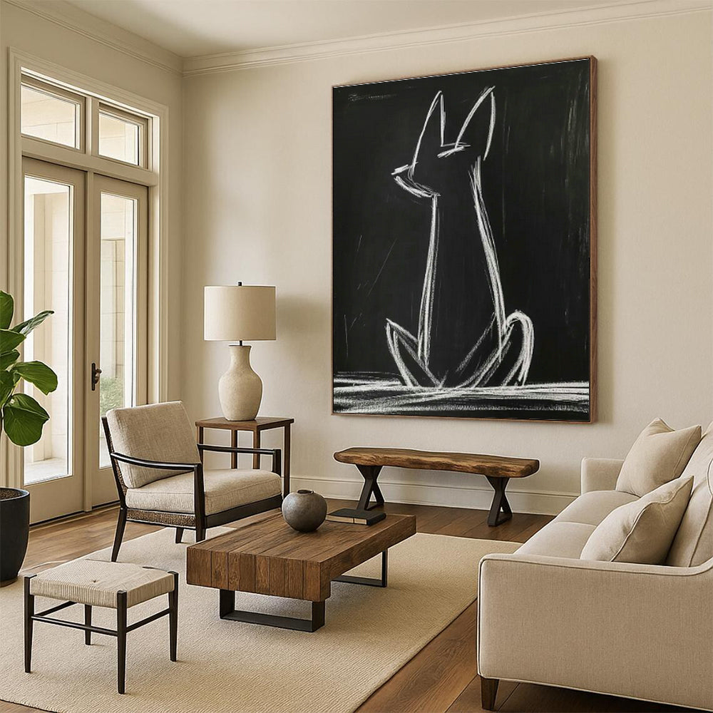 Extra - Large Custom Hand - Painted Abstracts for Cottage Office & Living Room Bookshelves DLZ0682