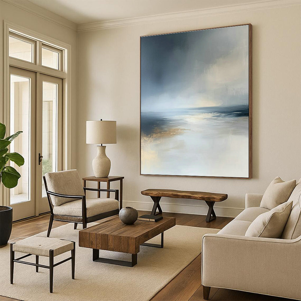 Oversized Custom Hand-Painted Abstract Art for Cottage Kitchen Pantry Wall and Bedroom Vanity Area DLZ1836