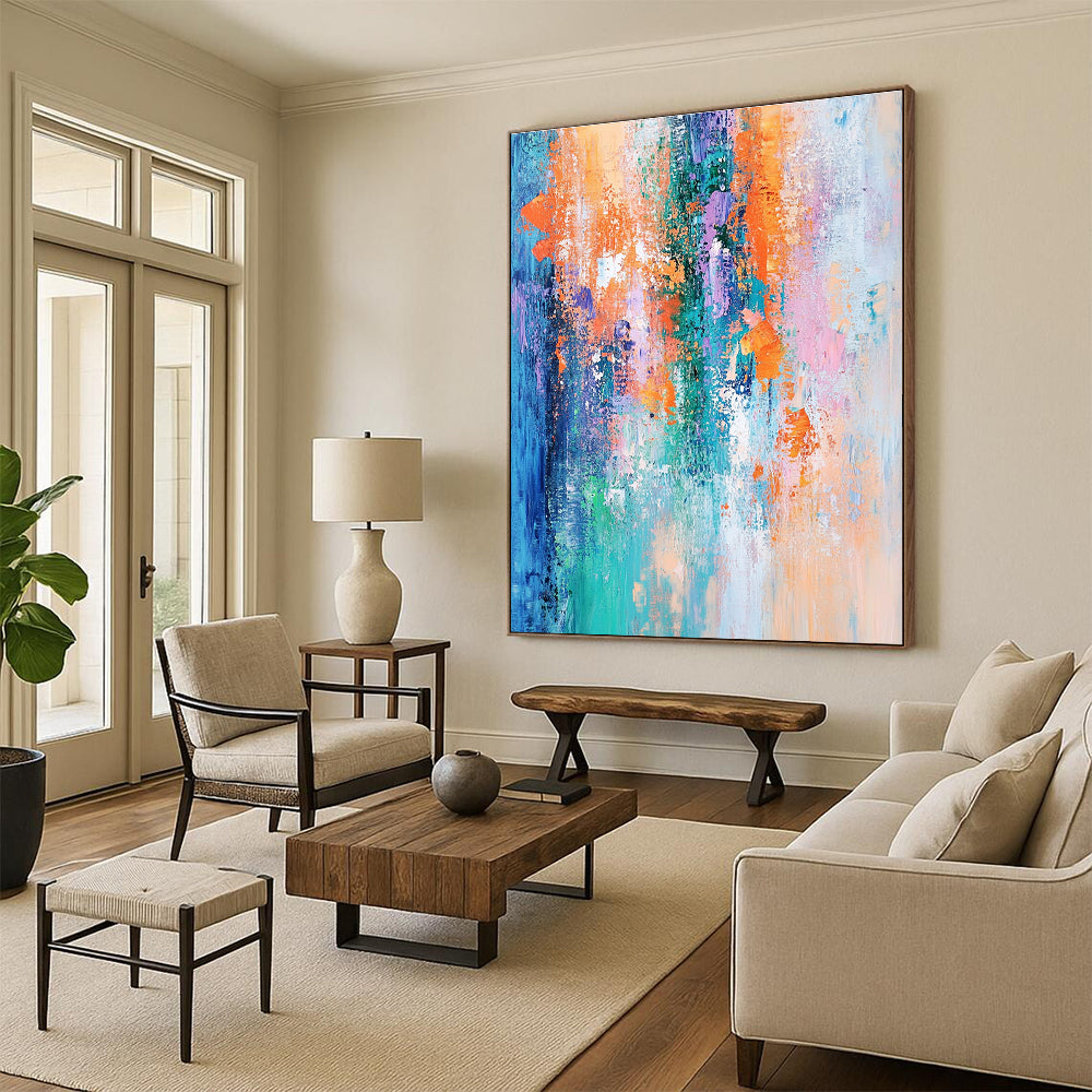 Colorful Abstract Painting with Harmonious Color Fusion GER522