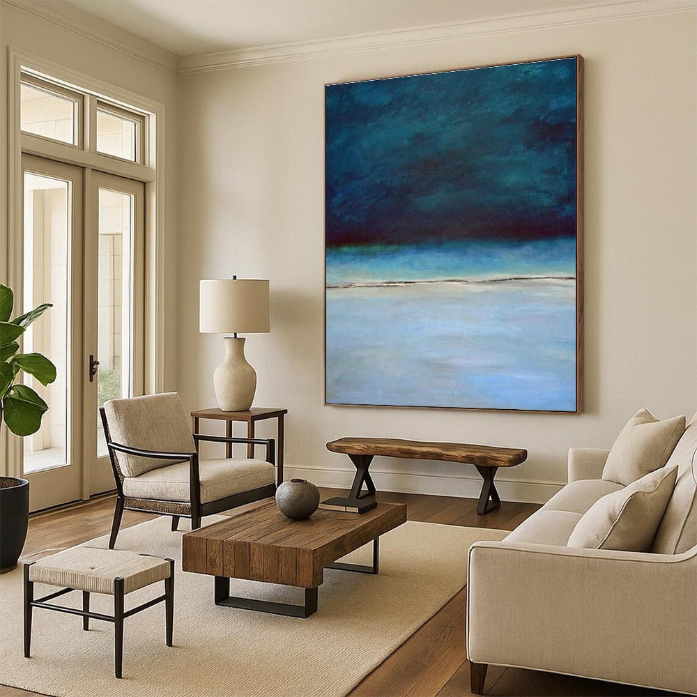 Oversized Abstract Hand - Painted Murals for Office Reception Area Reception Desk Drawer Liners & Bedroom Alcove Window Frame Mullions DLZ0945