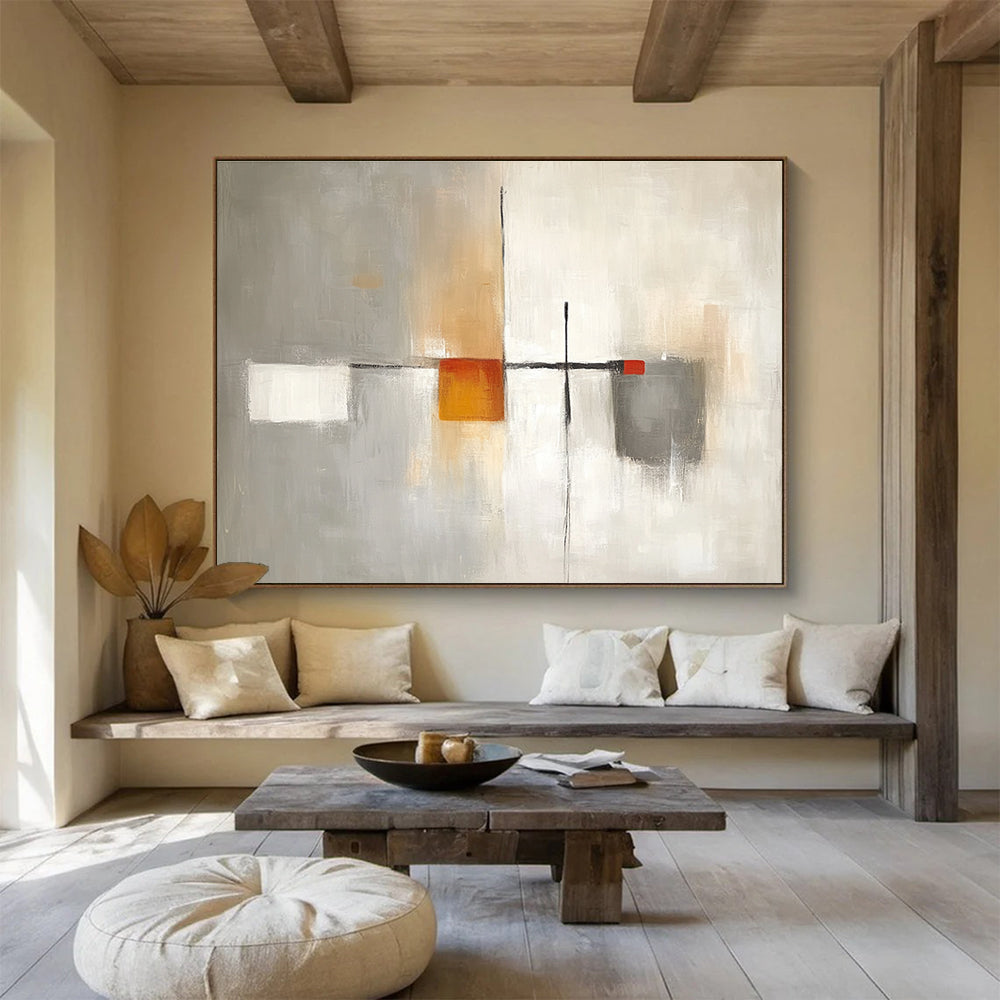 Neutral Tones Abstract Painting with Subtle Accents DYP536
