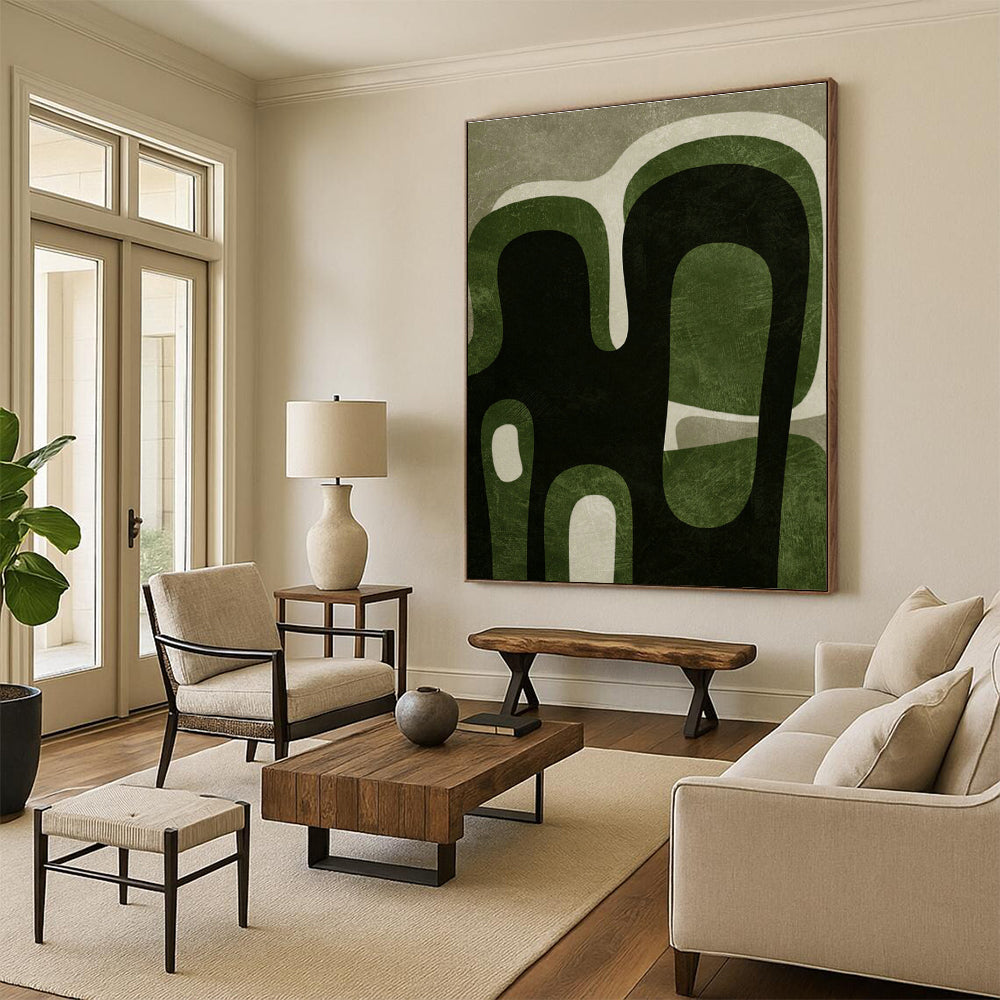 Hand - Painted Oversized Abstract Wall Collage for Hallway & Entryway DLZ1388