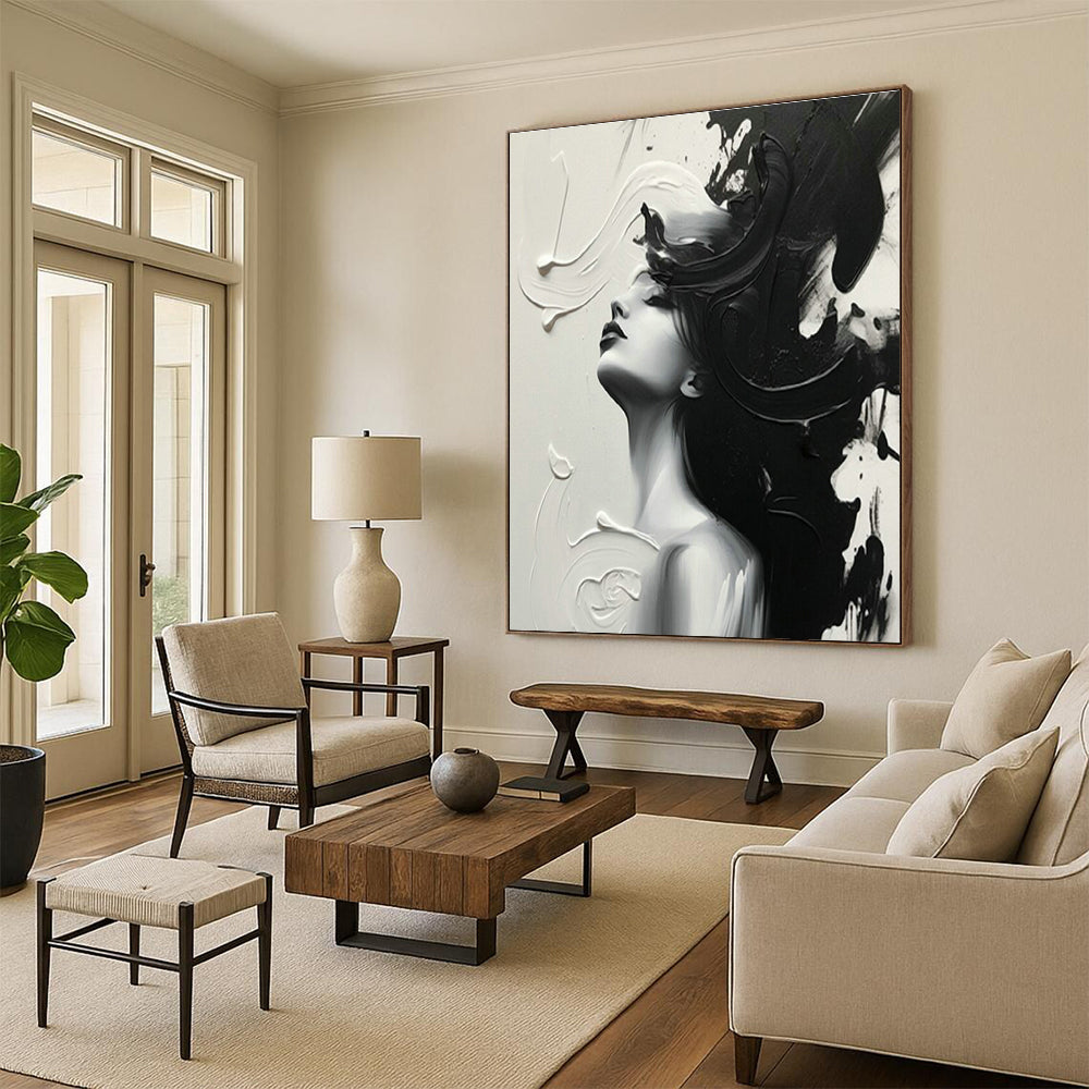 Large Custom Handmade Abstract Canvas for Bedroom and Cottage Entryway DLZ1562